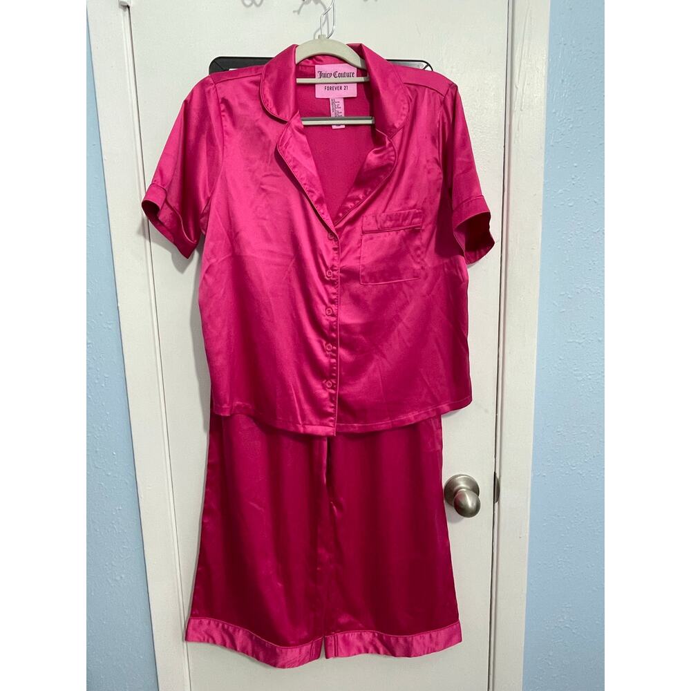 Juicy Couture x Forever 21 Pajamas Medium Pink Satin Rhinestone Juicy Mean Girls